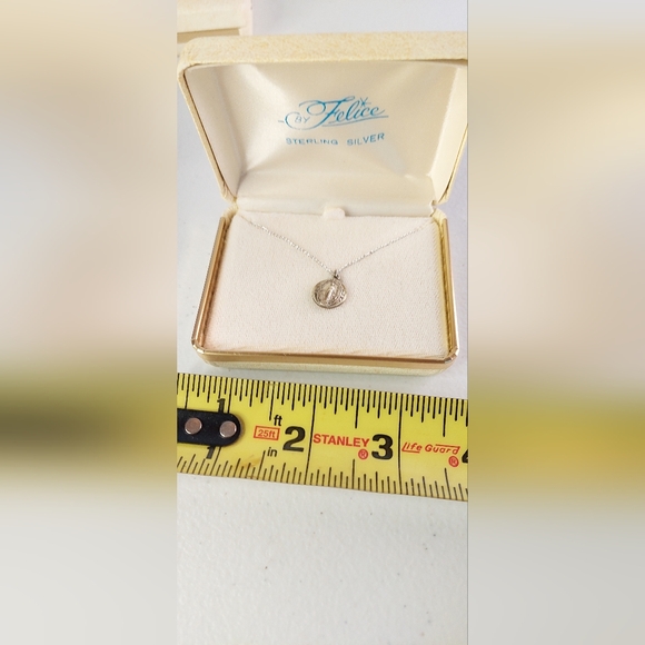 Vtg Sterling Silver Mary Religious Medallion Necklace NEVER WORN NOS Felice w/Bx - Picture 7 of 16